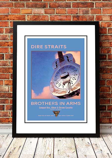 V967-A30432-A3-223774-00 Dire Straits 'Brothers In Arms' In Store Poster 1985 - Framed A3 - Image 1