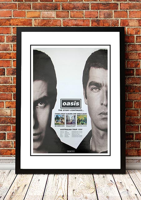 V967-A30445-A3-223722-00 Oasis 'Australian Tour' Poster 1998 - Framed A3 - Image 1
