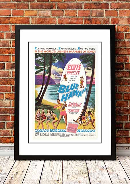 V967-EP0432-A4-202504140911-00 Elvis 'Blue Hawaii' Framed Movie Poster! - Framed A4 - Image 1