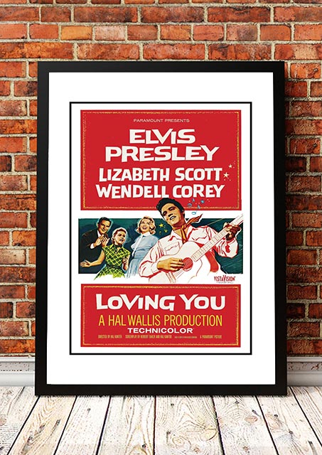 V967-EP0434-A4-202504140912-00 Elvis 'Loving You' Framed Movie Poster! - Framed A4 - Image 1