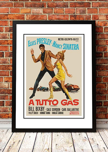 V967-EP0439-A3-202504140916-00 Elvis 'A Tutto Gas' Framed Movie Poster! - Framed A3 - Image 1
