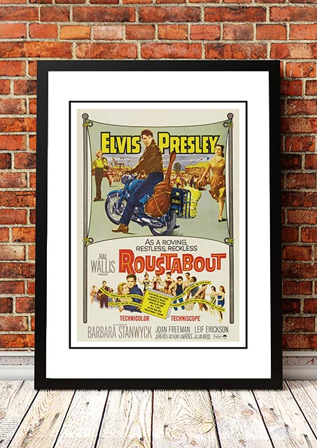 V967-EP0455-A4-202504140927-00 Elvis 'Roustabout' Framed Movie Poster! - Framed A4 - Image 1