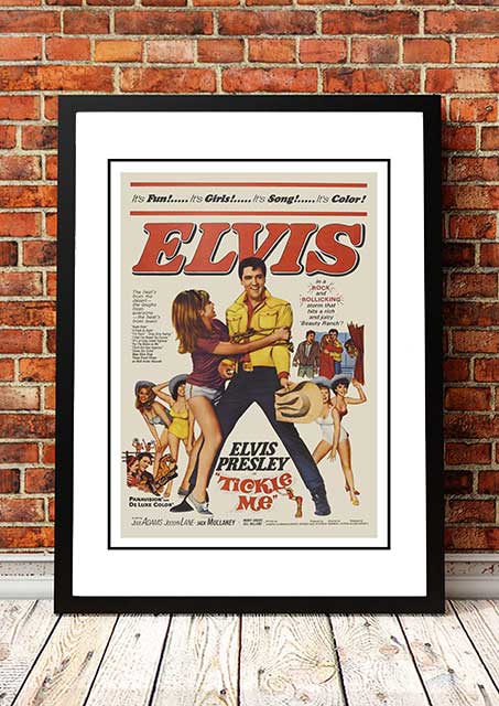 V967-EP0458-A4-202504140931-00 Elvis 'Ticke Me' Framed Movie Poster! - Framed A4 - Image 1