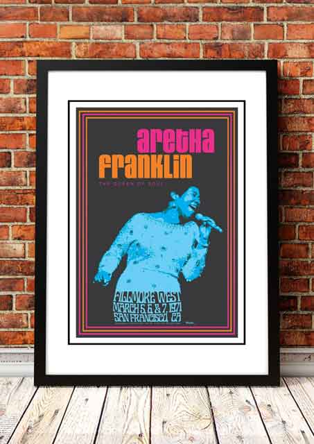 V967-SS0432-A2-202504150906-00 Aretha Franklin ‘Fillmore West’ San Francisco, USA Concert Poster 1971 - Framed A2 - Image 1