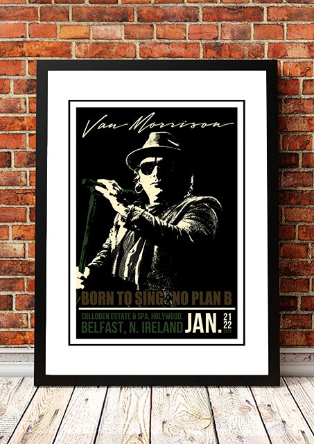 V967-SS0478-A2-202504150940-00 Van Morrison ‘Holywood’ Belfast, UK Concert Poster 2014 - Framed A2 - Image 1