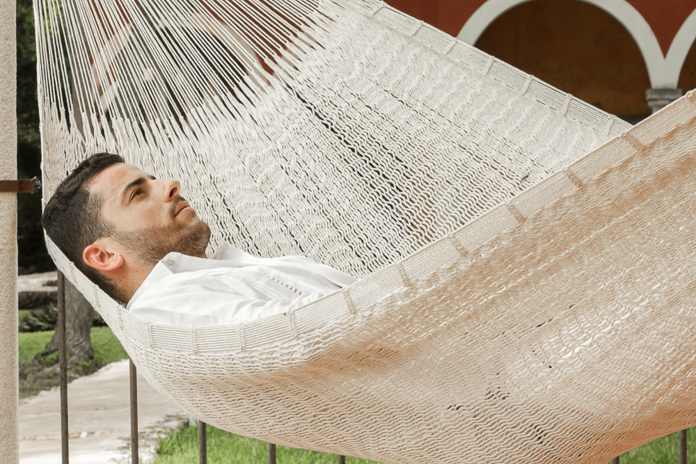 V97-TJCREAM-14507-00 Outdoor undercover cotton Mayan Legacy hammock Family size Marble - Image 1