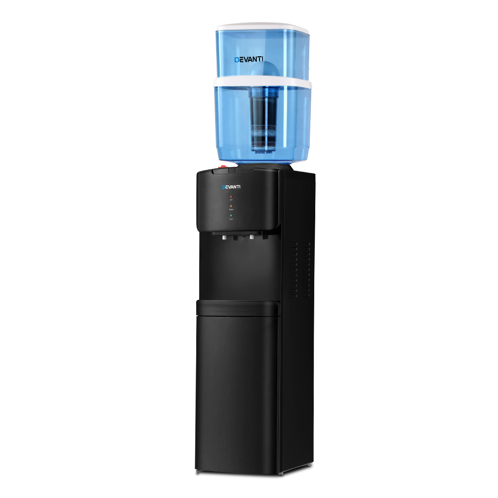 WD-5312-22BP-2FT-BK-202502281110-07 Devanti Water Cooler Dispenser Stand 22L Bottle Black w/2 Filter - Image 1