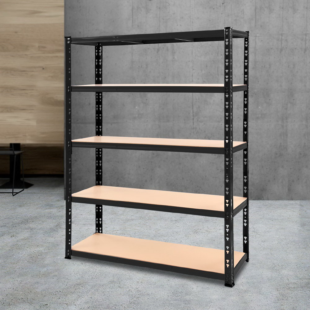 WR-E-12X18-BK-20730-07 Giantz 1.8M Garage Shelving Warehouse Rack Pallet Racking Storage Shelve Black - Image 1