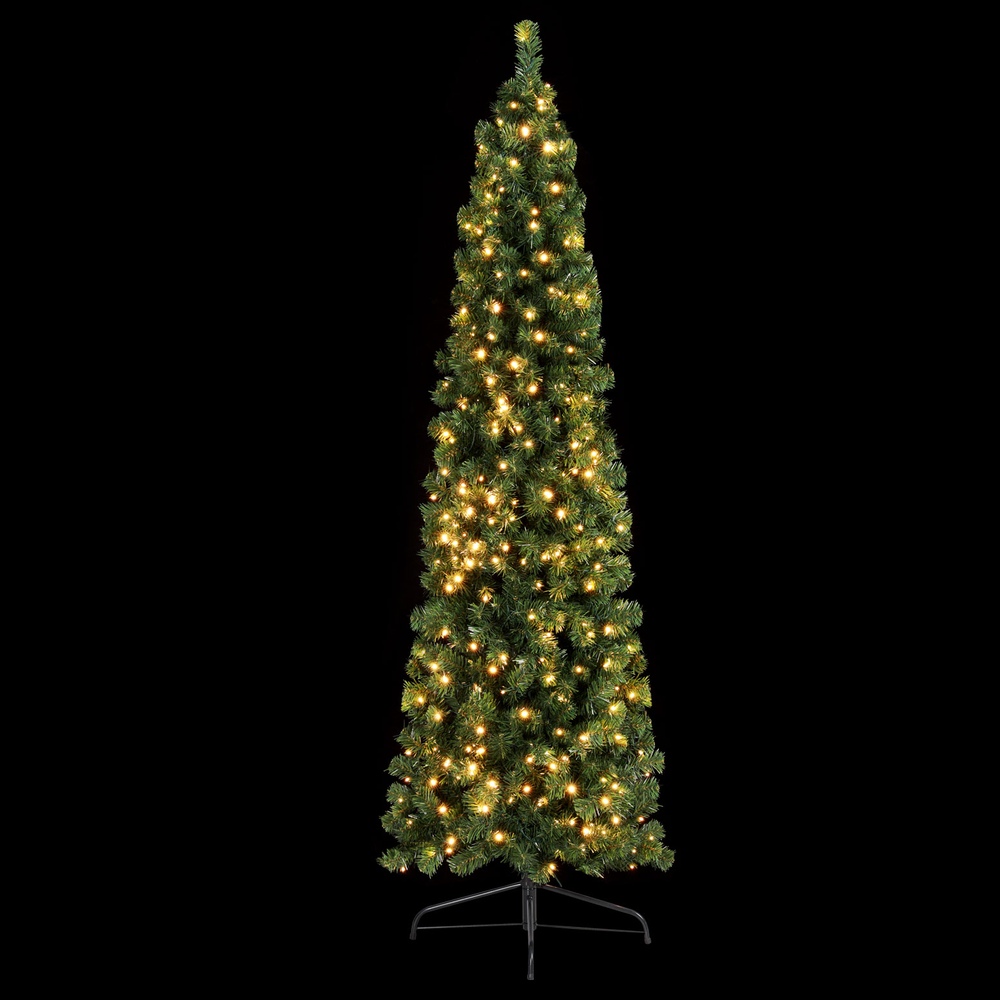 XM-TR-SLIM-7FT-CORNER-LED-190371-00 Jingle Jollys Christmas Tree 2.1M Corner Xmas Tree Party Decorations 430 Tips - Image 1