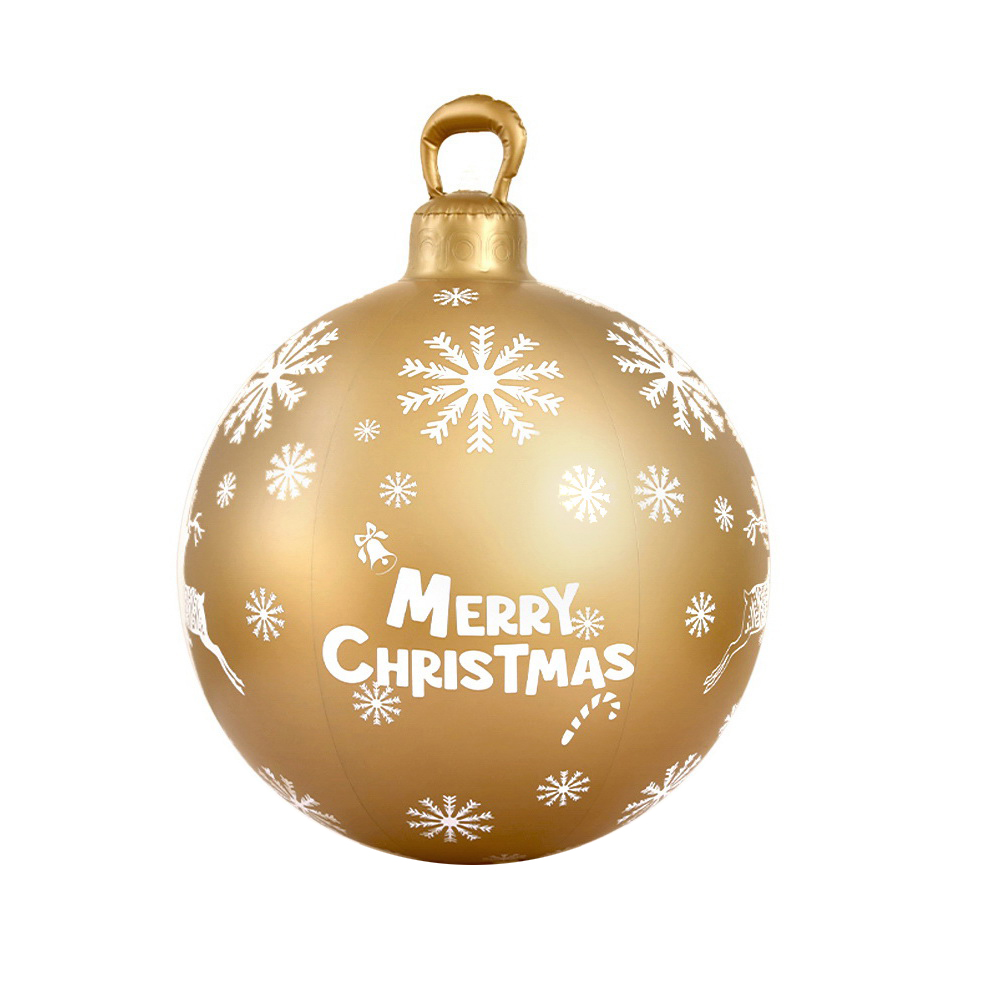 XMAS-INF-BAUBLE-GOLD-88783-00 Jingle Jollys Christmas Inflatable Ball Bauble 60cm Outdoor Decoration Gold - Image 1