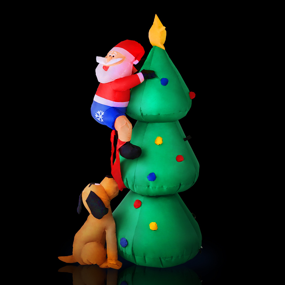 XMAS-INF-TREE-6FT-14171-00 Jingle Jollys Christmas Inflatable Santa Tree 1.8M Illuminated Decorations - Image 1