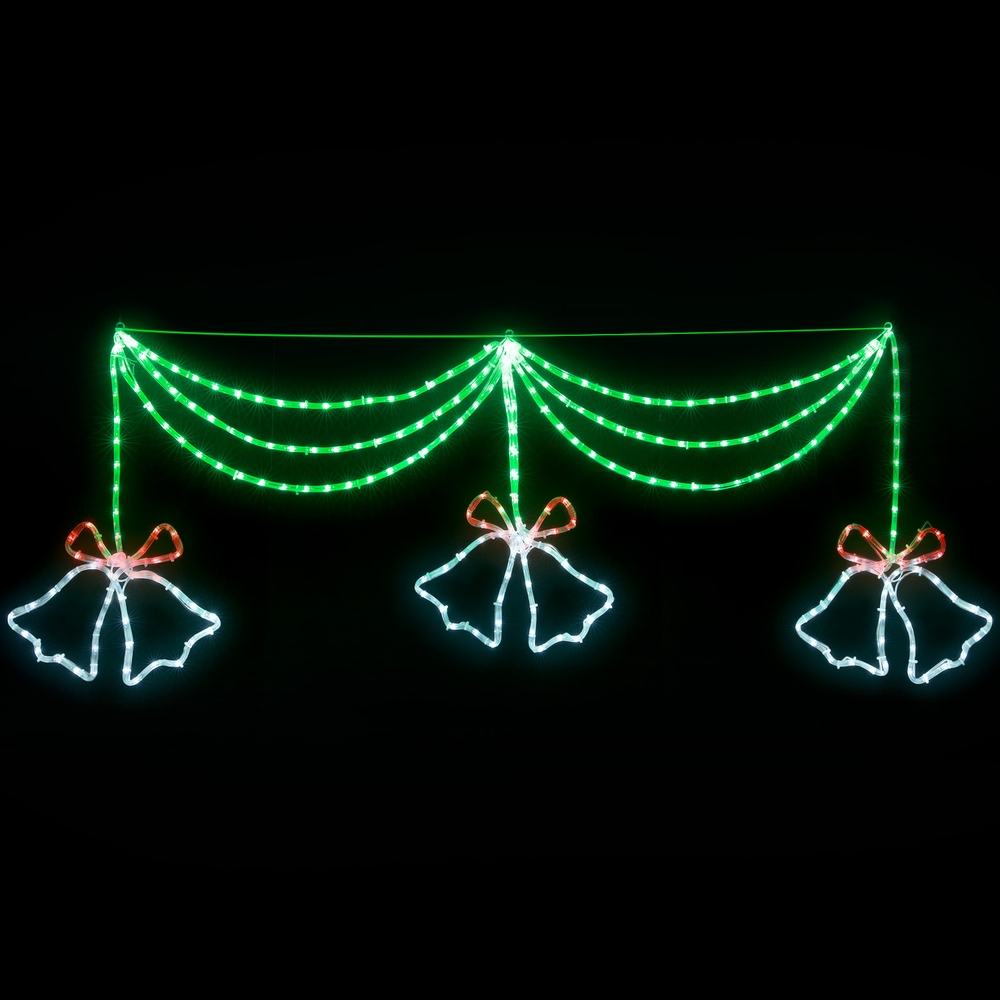 XMAS-MOT-D-BELL-MC01-190360-00 1.8M Christmas Lights 288 LED Bell Motif Light Decorations Jingle Jollys - Image 1