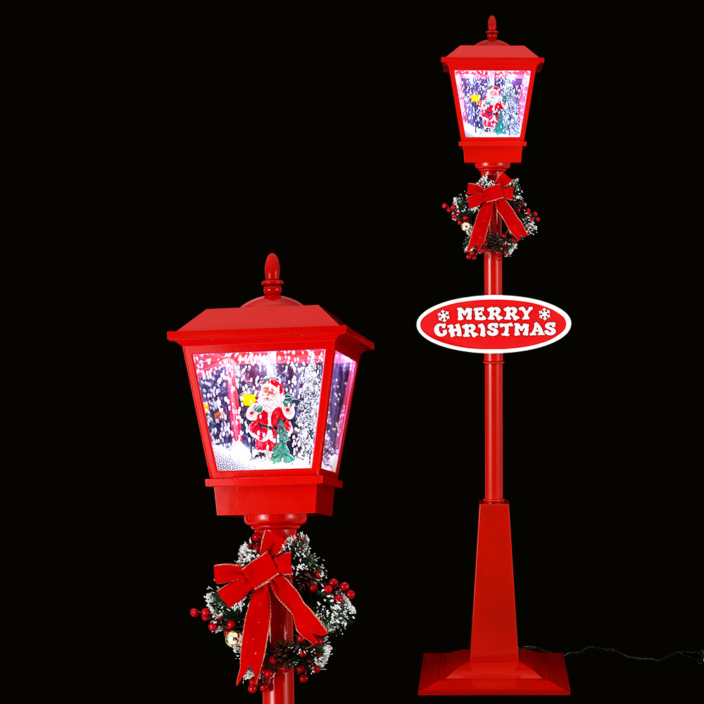 XMAS-MOT-LAMP-6FT-RED-89804-00 1.8M Christmas Lights Post Lamp LED Outdoor Decorations Jingle Jollys - Image 1