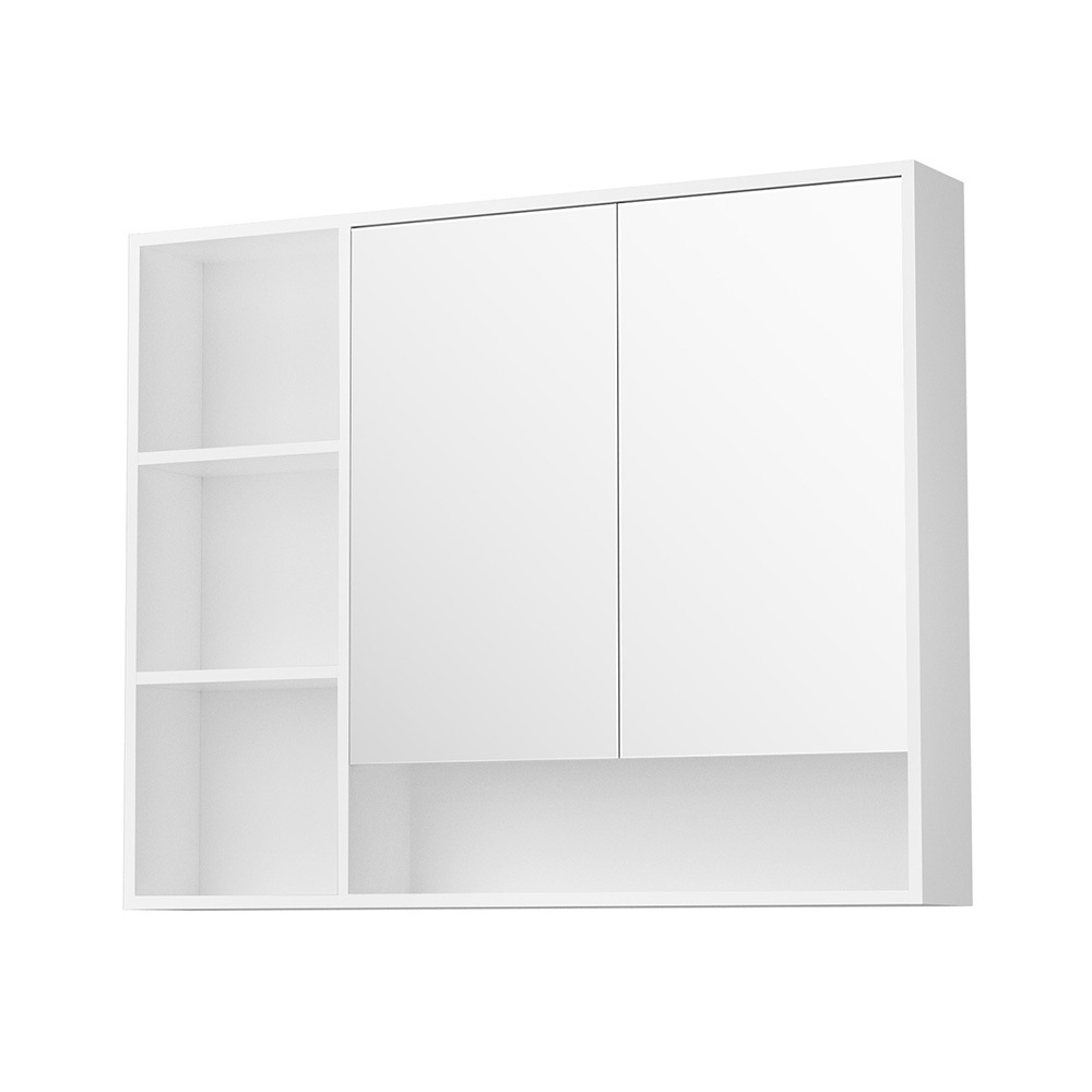 BV-MC-10080-WH-202508061852-00 Cefito Bathroom Mirror Cabinet 100CM Vanity Medicine Wall Mounted Storage White - Image 1