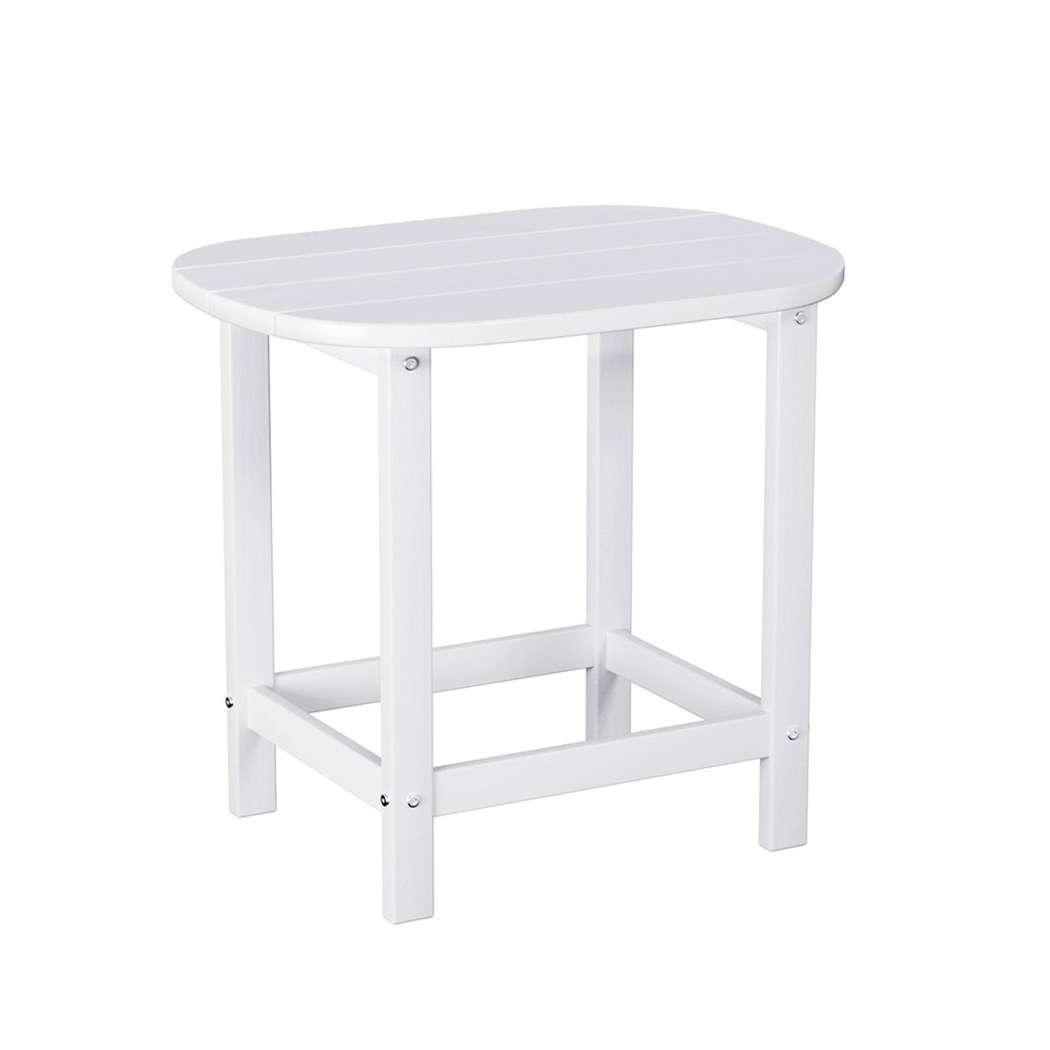 FF-BEACH-DESK-HE-WH-202508041912-00 Gardeon Outdoor Coffee Side Table HDPE Desk Patio Furniture Camping Garden White - Image 1