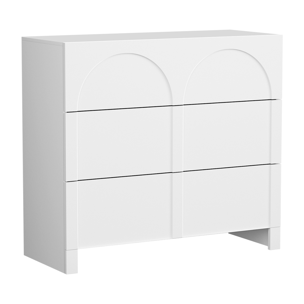 FUR-U-CDR-05-WH-AB-202507101414-00 Artiss 3 Chest of Drawers Lowboy Dresser Cabinet White - Image 1