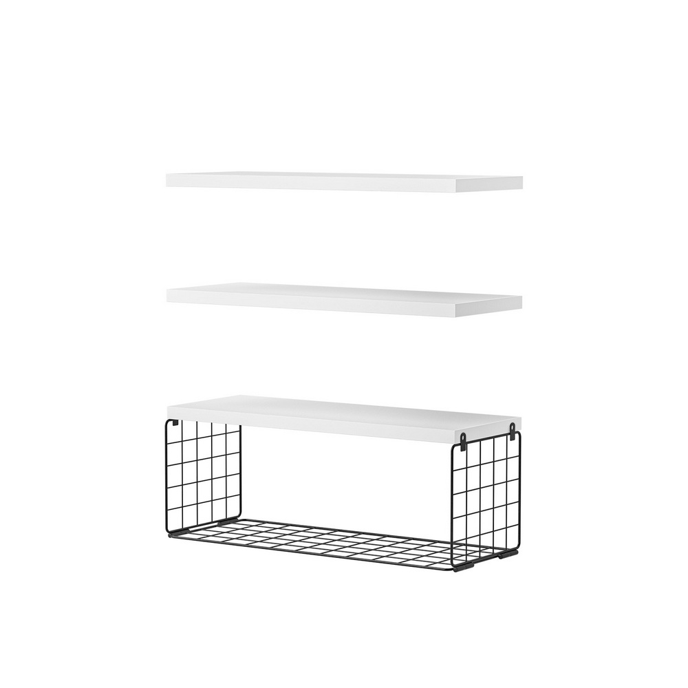 FUR-V-WALL-01-WH-202508281118-00 Artiss Floating Wall Shelf Set of 3 White - Image 1