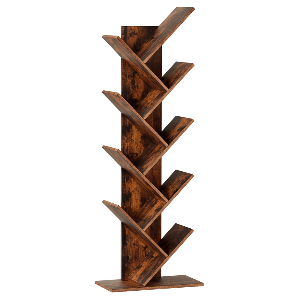 FURNI-L-SHELF-9TB-WAL-202508051112-00 Artiss Tree Bookshelf 9 Tiers Walnut - Image 1