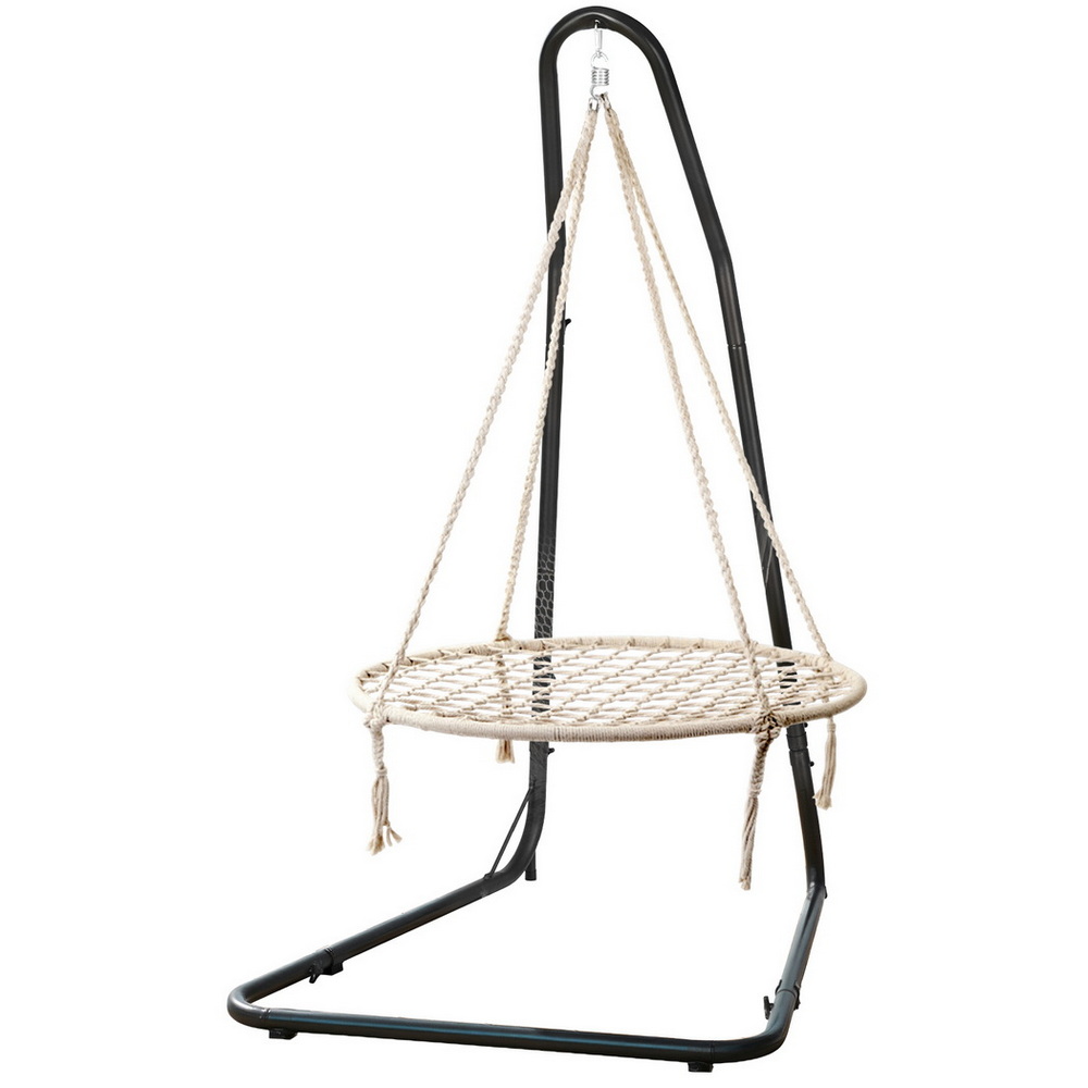 HM-CHAIR-NEST-CREAM-A-202508051814-00 Gardeon Hammock Hanging Chair with Steel Stand - Image 1