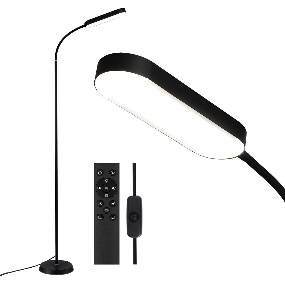 LAMP-FLOOR-LED-174-BK-202509031236-00 Artiss LED Floor Lamp with Remote Control & 4 Color Temperature Reading Living Room Bedroom Office - Image 1