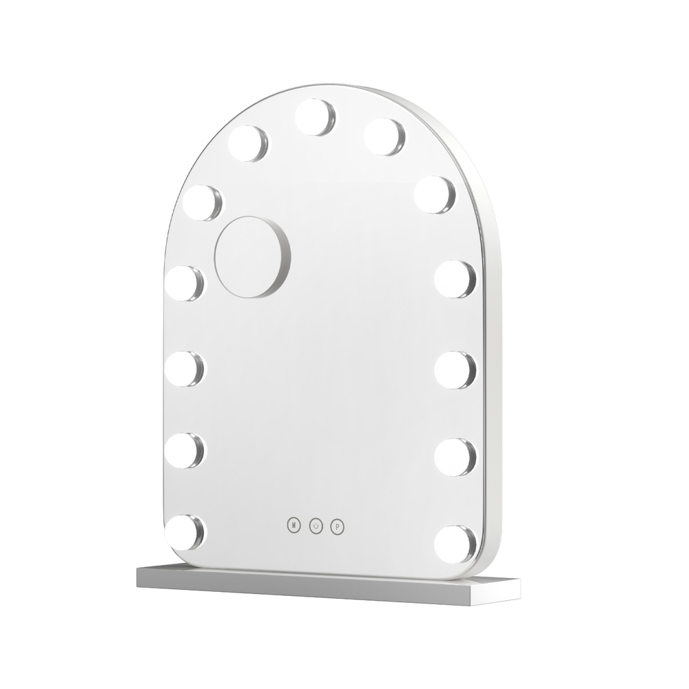 MM-E-FRAMELS-4050LED-AR-202508061852-00 Embellir Makeup Mirror 40x50cm Dressing Vanity LED Bulb Light with 5x Magnification White Arch - Image 1