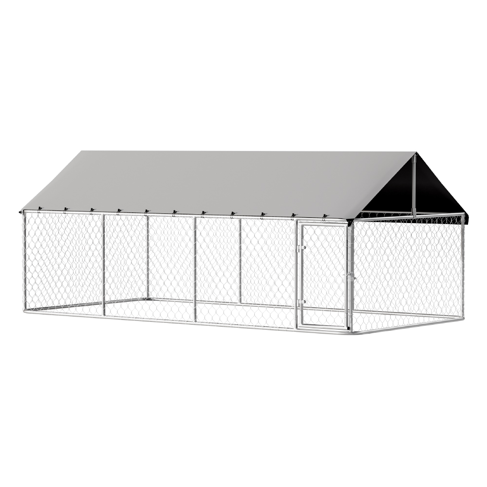PET-DOG-CAGE-2X4-AB-202508051638-00 i.Pet Dog Kennel Large House XL Pet Run Cage Puppy Outdoor Enclosure 2Mx4M - Image 1