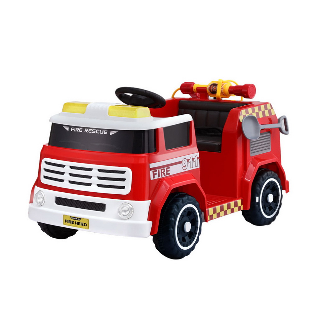 RCAR-FIRETRUCK-LL911P-RD-202507221510-00 Rigo Kids Ride On Car Electric Fire Engine Fighting Truck with Water Gun Music - Image 1
