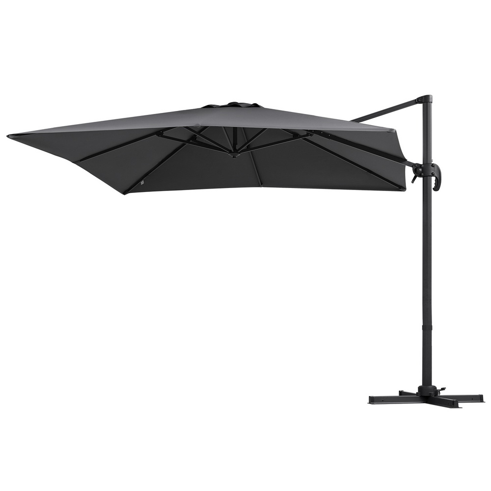 UMB-ROMA-5TIL-CO-202508051638-00 Instahut Outdoor Umbrella 3m Umbrellas Cantilever Stand Sun Roma 360 Degree Charcoal - Image 1