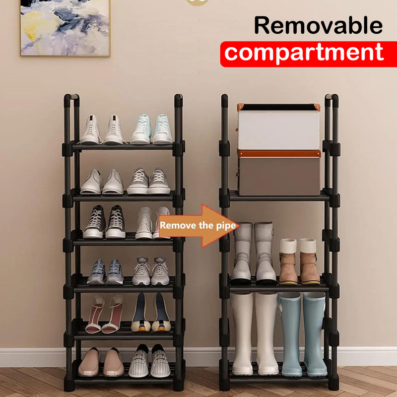 V1003-HW-SBS005-BK-202507301010-00 Hivvago 6 Tiers Shoe Rack Storage Organizer Shelf Adjustable Space Saver - Image 1