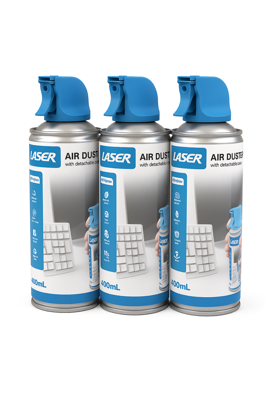 V1031-CL-PK3-1827F-202509221026-00 Laser 400ml Compressed Air Duster Spray 3 Pack - Image 1