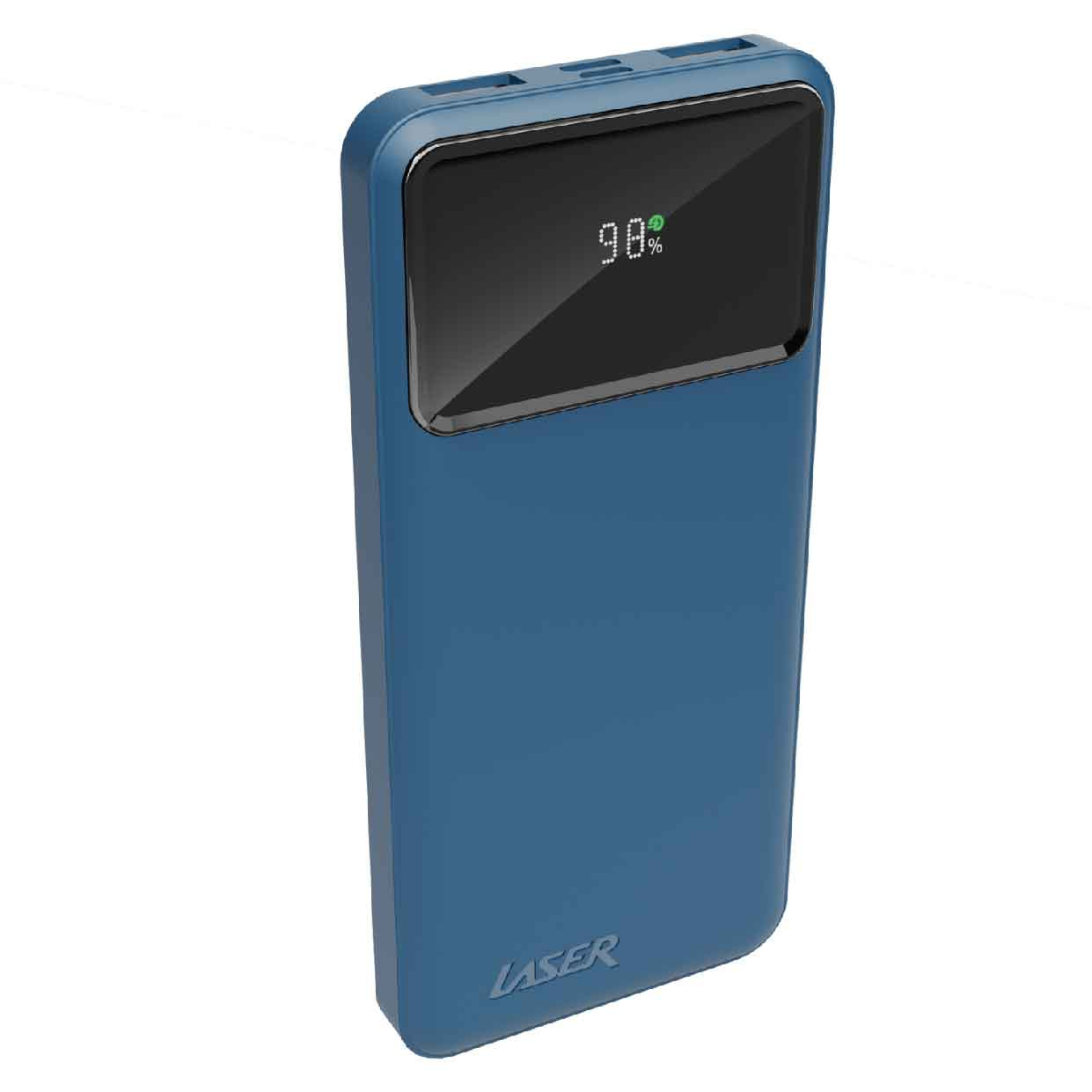 V1031-PB-10K24NA-736-202507221421-00 Laser 10000mAh Powerbank 18W PD with LED Navy - Image 1