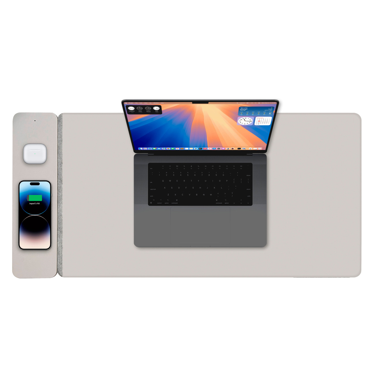 V1031-WC-MATG-808-202507251017-00 Laser Wireless Charging Desk Mat Grey - Image 1