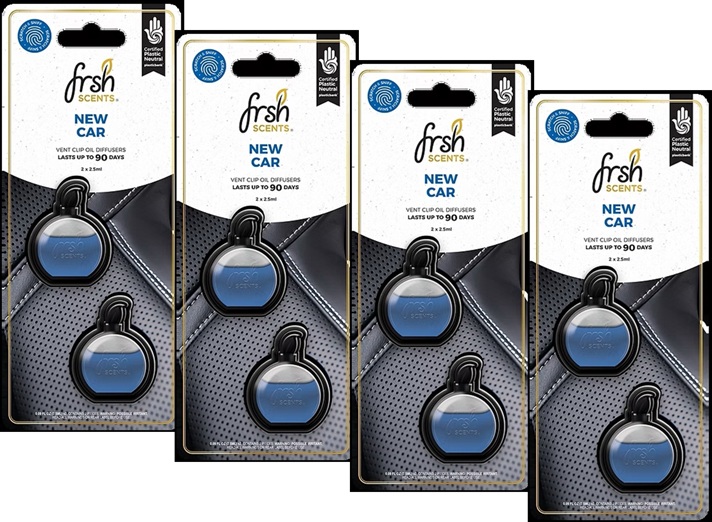 V1032-FR91887-202508201036-00 Car Air Freshener Clip New Car Fragrance FrshScents Mini Vent Odor Eliminator Twin Pack x 4 - Image 1