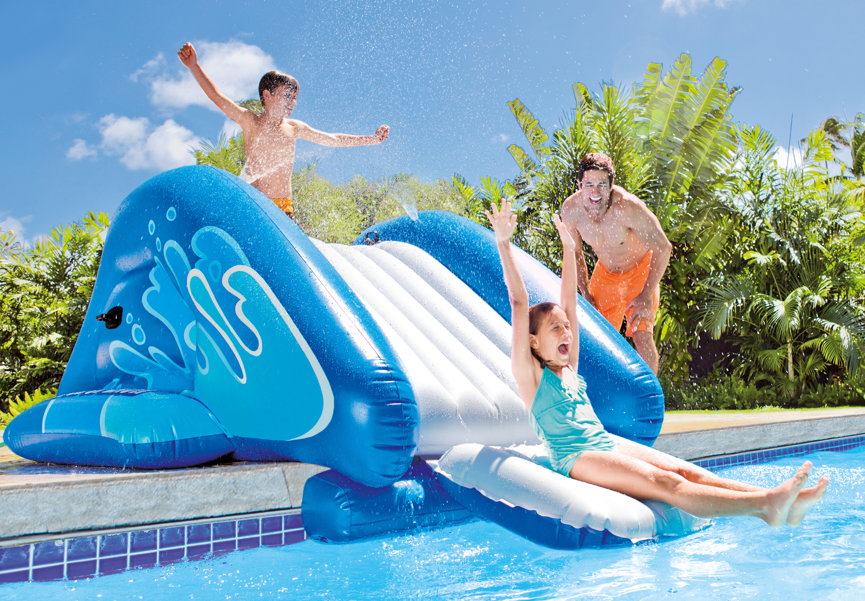 V1032-IXSLIDE-58849-202508201041-00 Intex Kool Splash Inflatable Water Slide with Spray 58849 - Image 1