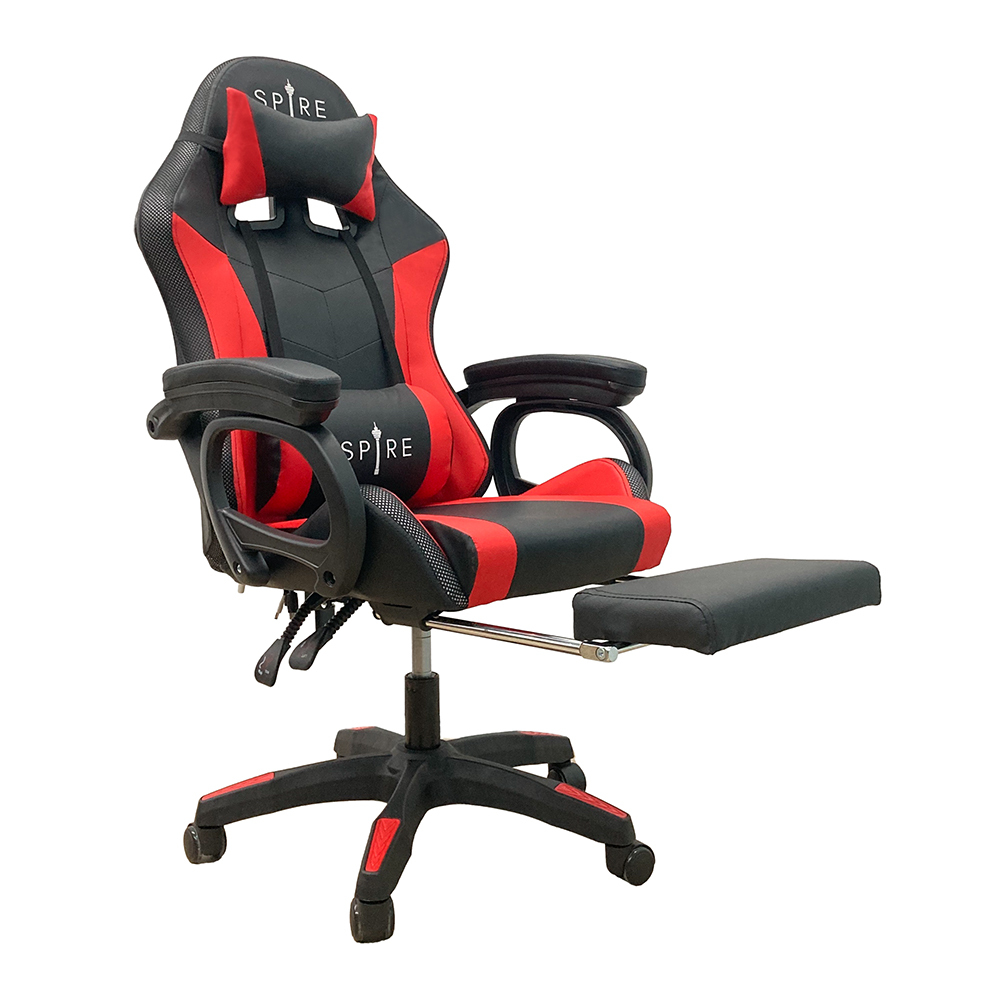 V1032-SP-ONYXGAMINGCHAIR_815ER_RB-202508201010-00 Spire Onyx Gaming/Office Chair w/ RGB Lighting And Massager Red And Black - 815ER - Image 1