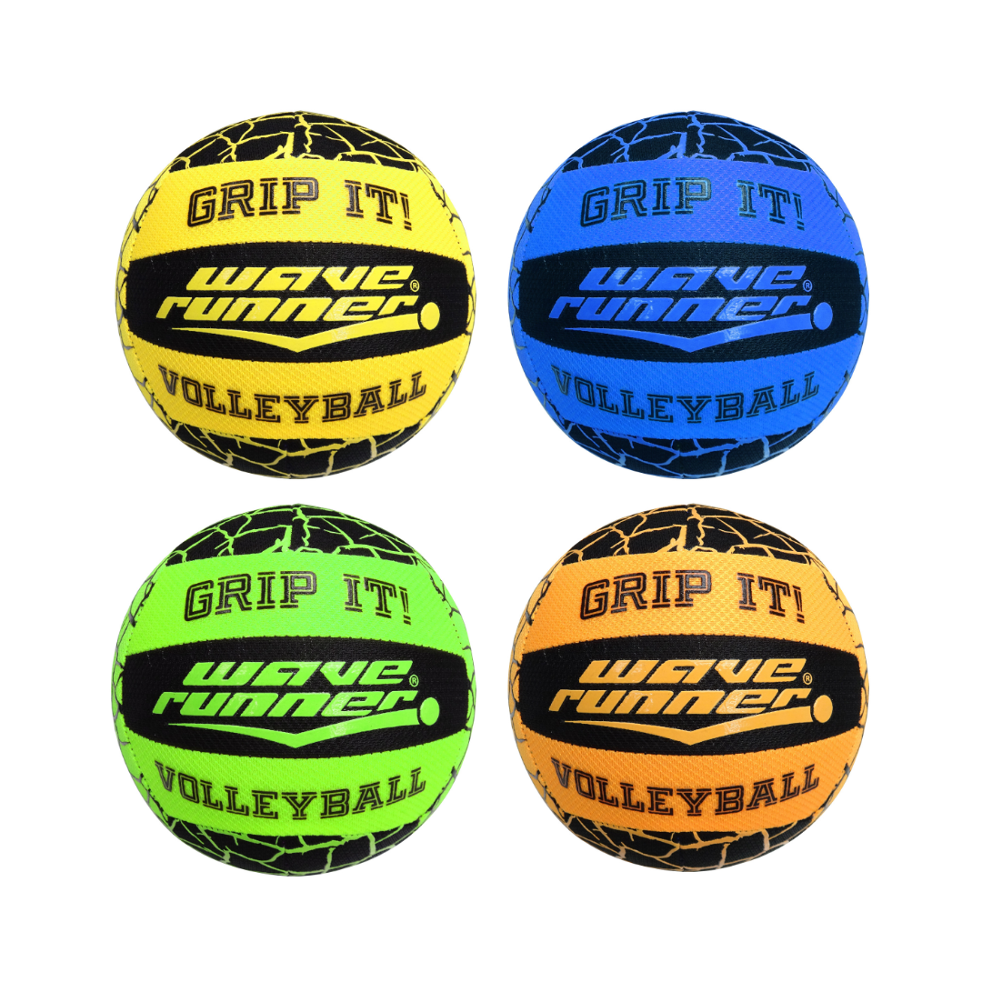 V1032-WR-VOLLEYBALL_WRV800-PUM-202508201010-00 Wave Runner Grip It Volleyball 20cm with pump (deflated) Asst - WRV800-PUM - Image 1