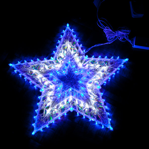 V1060-120STAR-BW-202508141940-00 Samland 120 Led Blue/White Star Christmas Light - Image 1