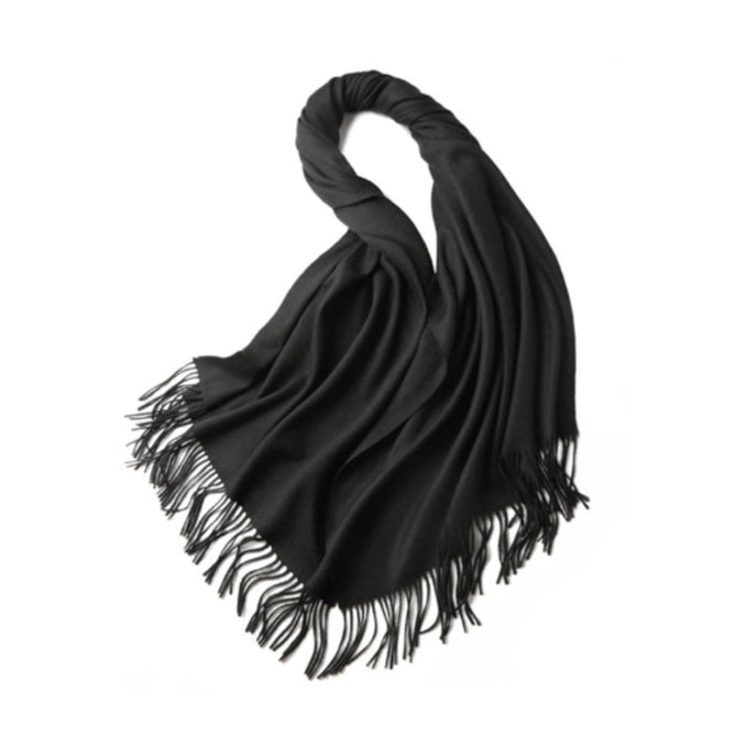 V1068-9353560030880-202509041415-00 100% MERINO VIRGIN WOOL SHAWL 970115 BLACK - Image 1