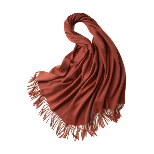 V1068-9353560030965-202509041415-00 100% MERINO VIRGIN WOOL SHAWL 970115 BRICK RED - Image 1
