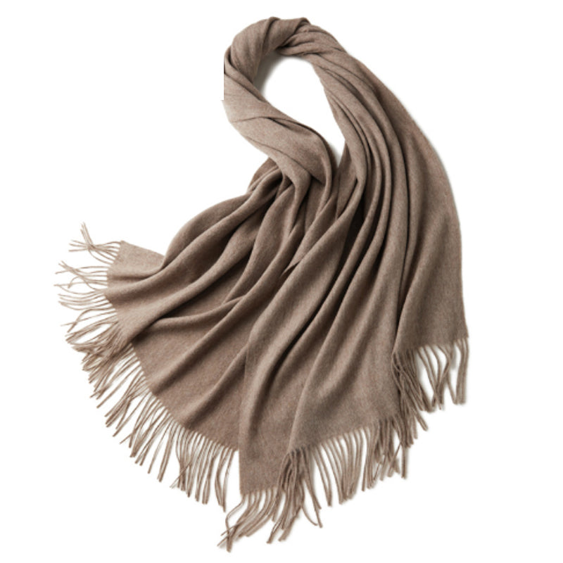 V1068-9353560031382-202509041415-00 100% MERINO VIRGIN WOOL SHAWL 970115 KHAKI - Image 1