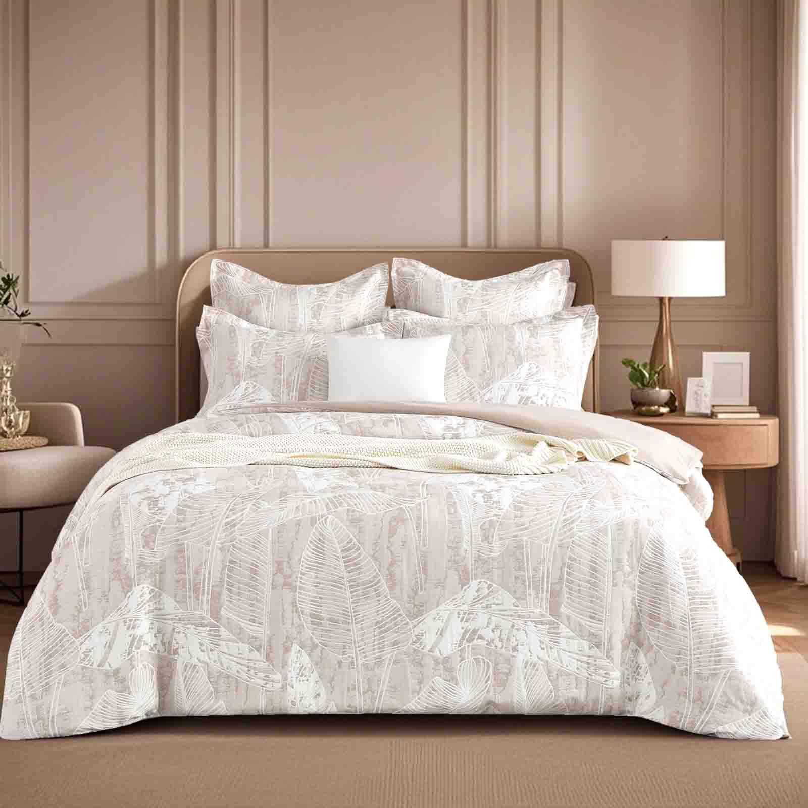 V107-SH331395-202507251007-00 Panache Wood Jacquard King Quilt Cover Set by Renee Taylor - Image 1