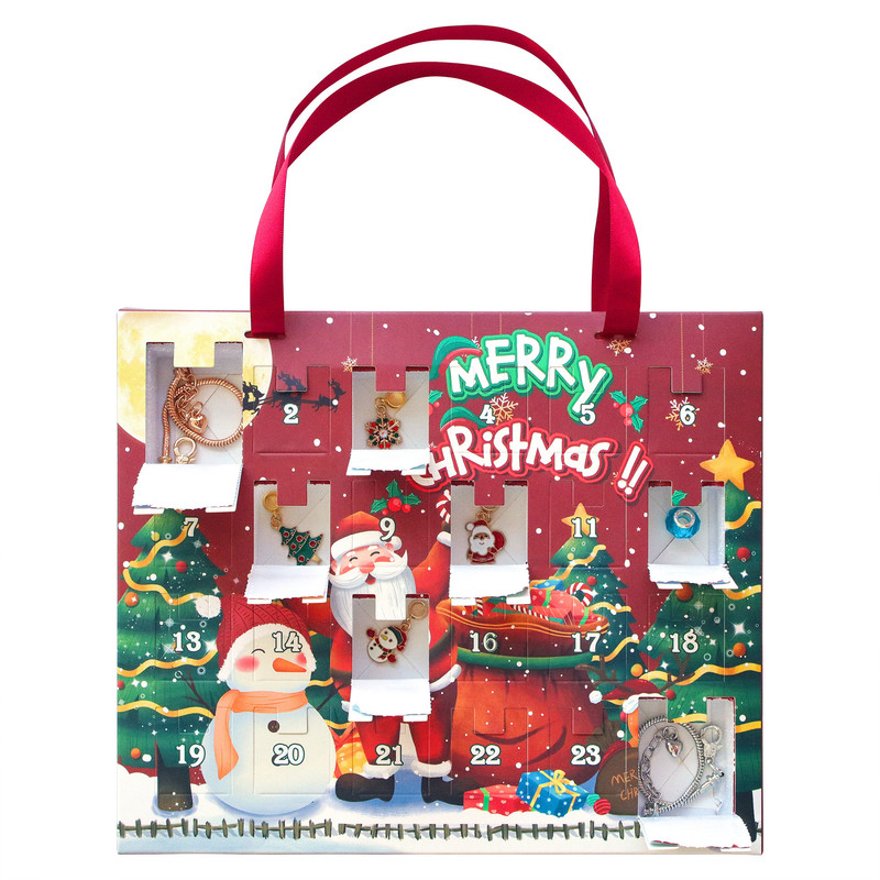 V1079-BRACELET001-202508202035-00 Christmas Advent Calendar 2025 Girls, 24 Days Xmas Countdown Calendar Jewelry Bracelet Set, DIY Bracelets Ornament Christmas Vacation Advent Calendar, Christmas Gift Set for Girls Boys Kids Women - Image 1