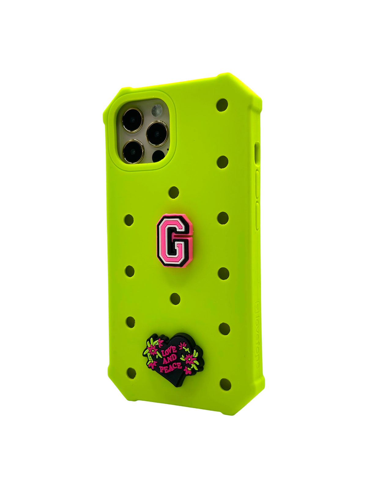 V1090-CASLOVKIDIPN1212P-GRN-202509101015-00 Lovefone Kids Silicone Case iPhone 12/12 Pro Acid Green - Image 1