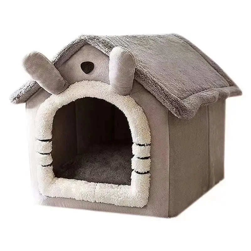 V178-62230-202508050915-00 Soft Indoor Dog House & Bed, Washable Grey - Image 1
