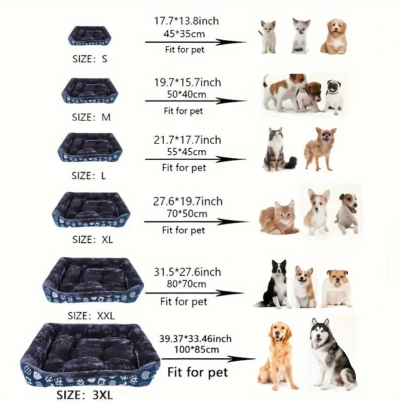 V178-62245-202508050925-00 Blue Pet Dog Bed Sofa Mat for All Sizes - Image 1