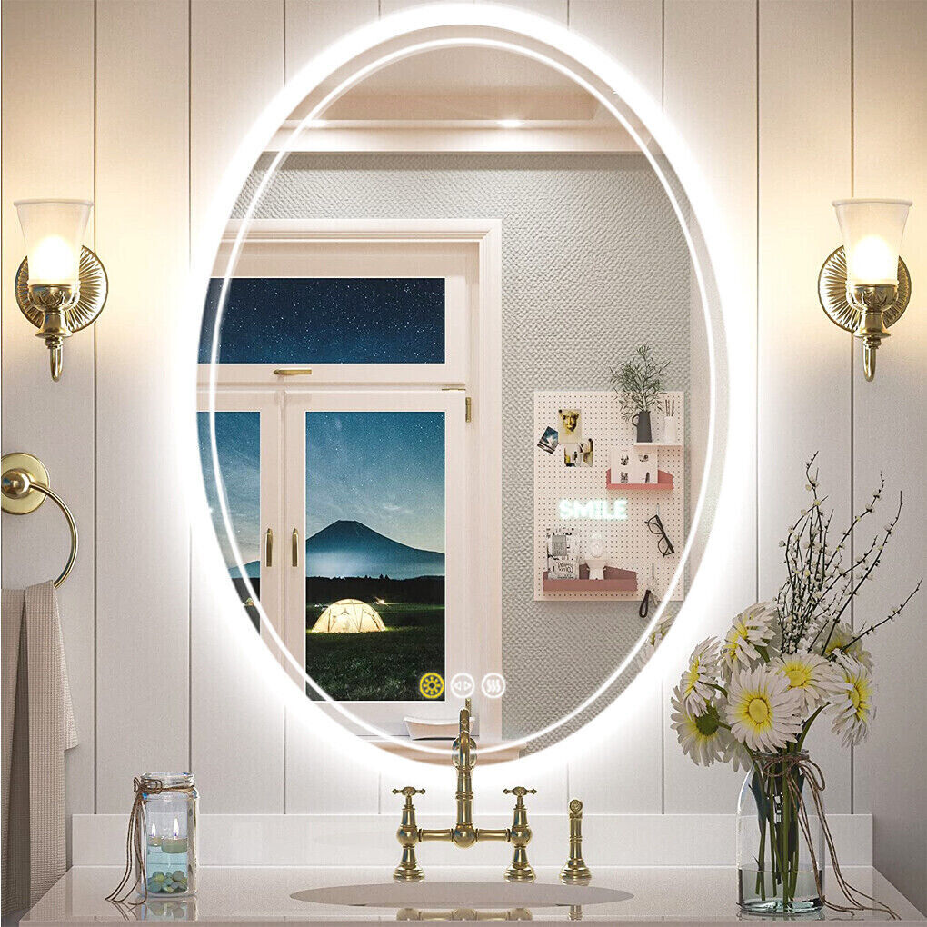 V178-66712-202508050935-00 600x800mm LED Bathroom Mirror Oval Anti-Fog Dimmable - Image 1