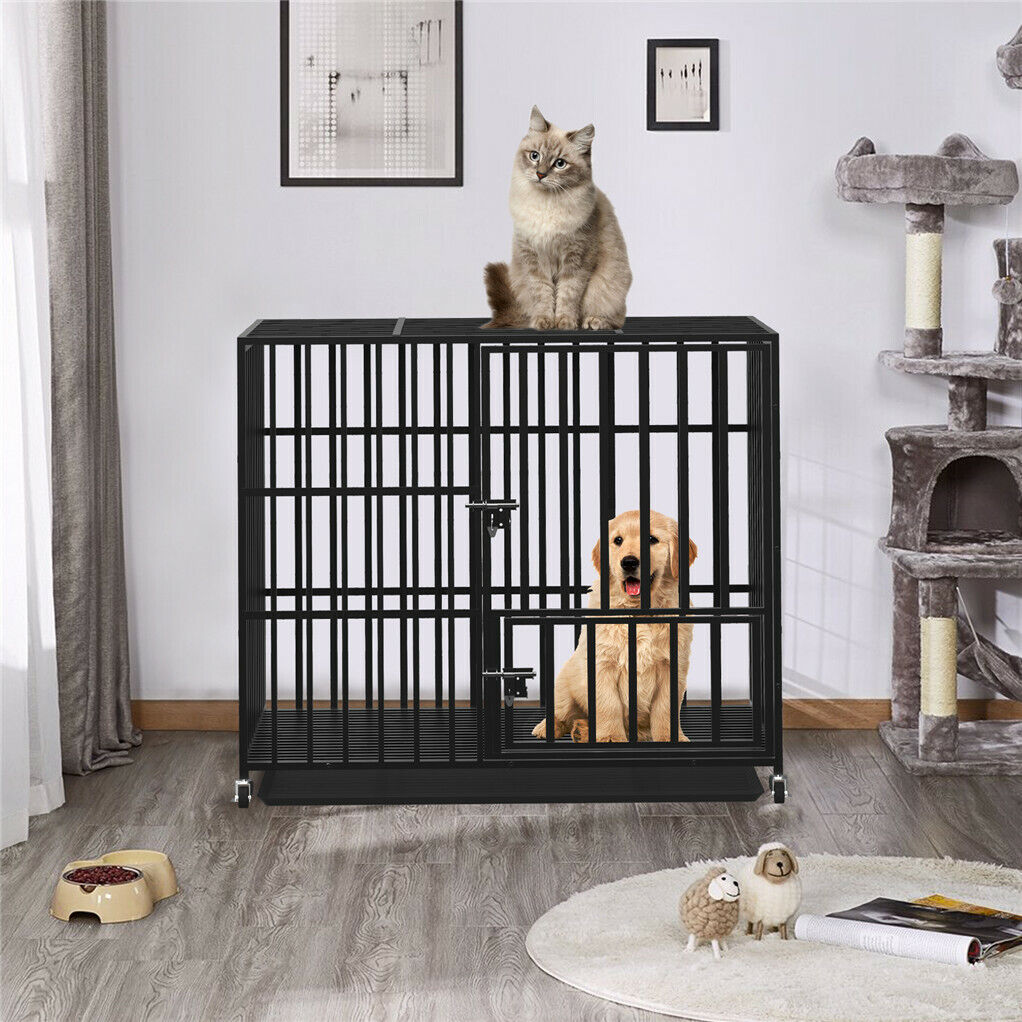 V178-66727-202508050945-00 42 XL Heavy Duty Dog Cage Playpen Kennel w/ Wheels - Image 1