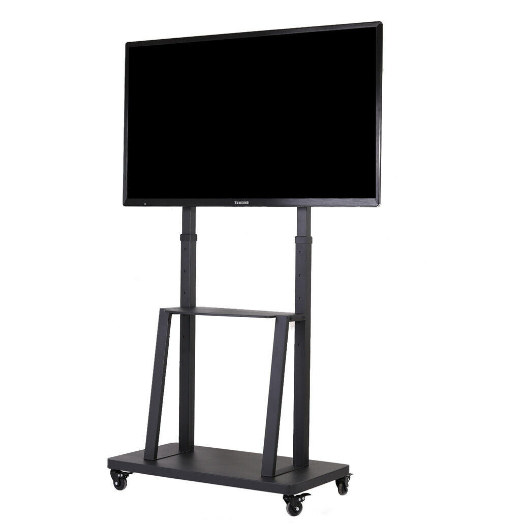 V178-66763-202508051015-00 32-80 Rolling TV Stand with 2-Tier Shelf Adjustable Mount - Image 1