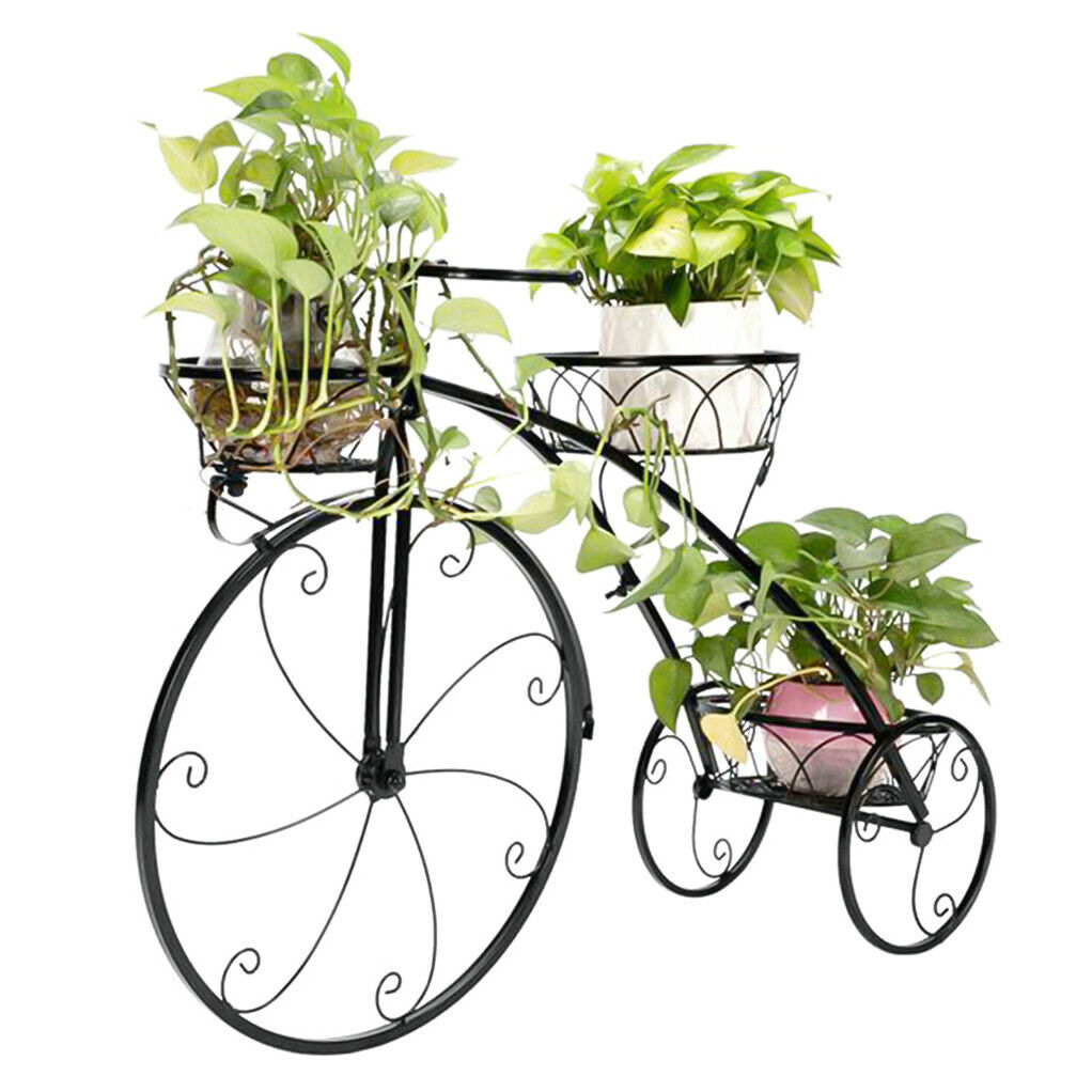V178-66787-202508051025-00 3-Tier Iron Bicycle Plant Stand Rack Tricycle Planter - Image 1