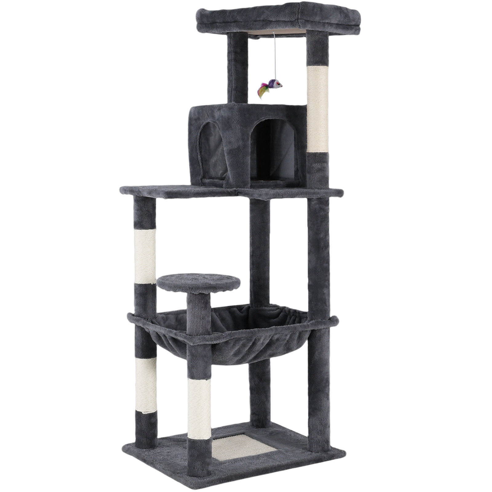 V178-66919-202508050910-00 Cat Tower Tree Condo Scratching Post Dark Grey 142cm - Image 1